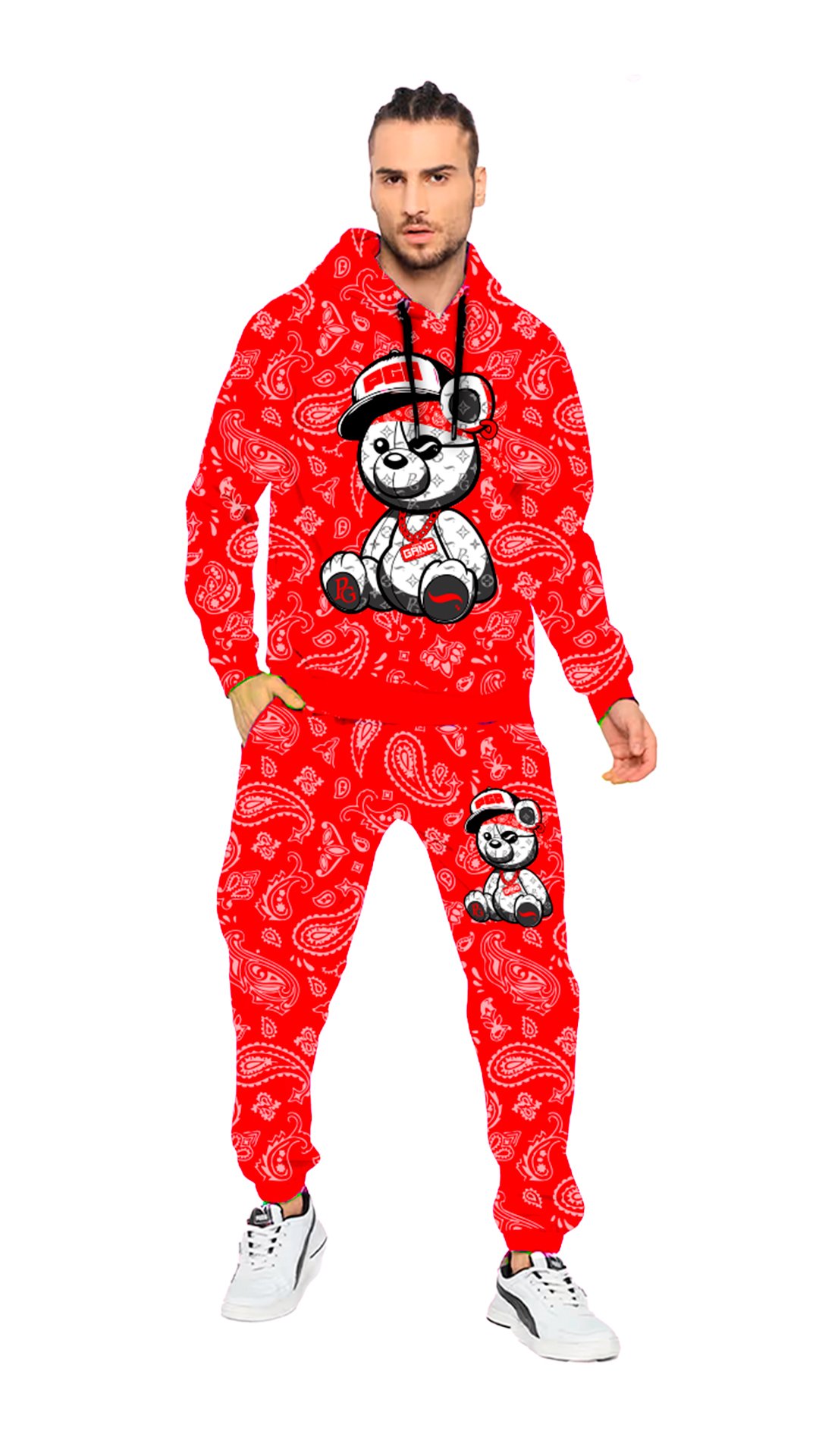 CONJUNTO PIRATE GANG PÀRIS CON OSITO, COLOR ROJO DE BANDANA