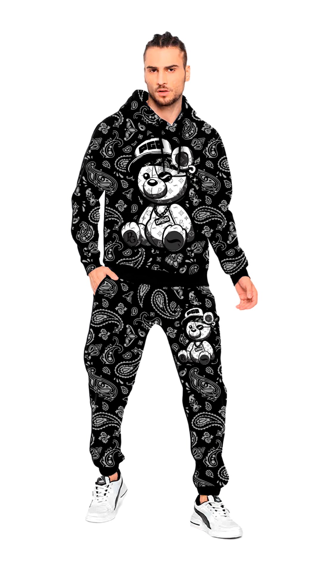 CONJUNTO PIRATE GANG PÀRIS CON OSITO, COLOR NEGRO DE BANDANA