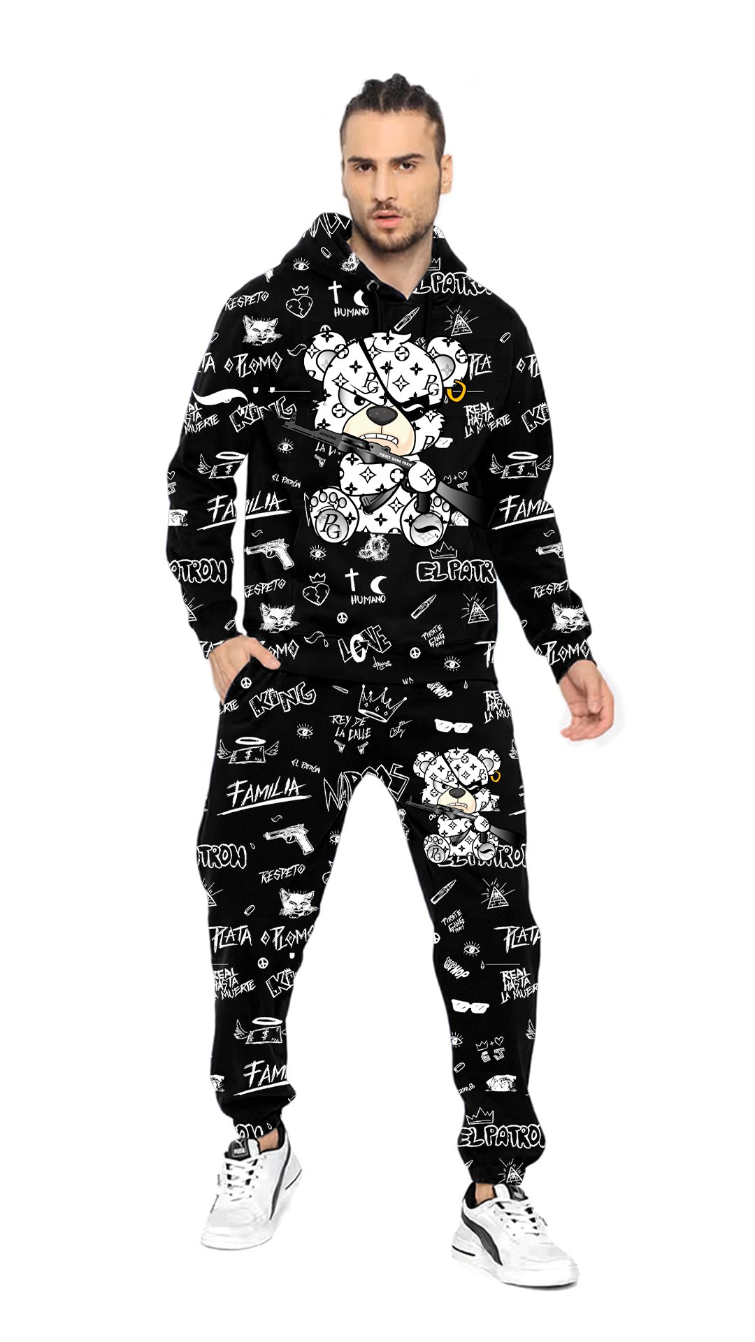 CONJUNTO PIRATE GANG PÀRIS NEGRO OSO BLANCO