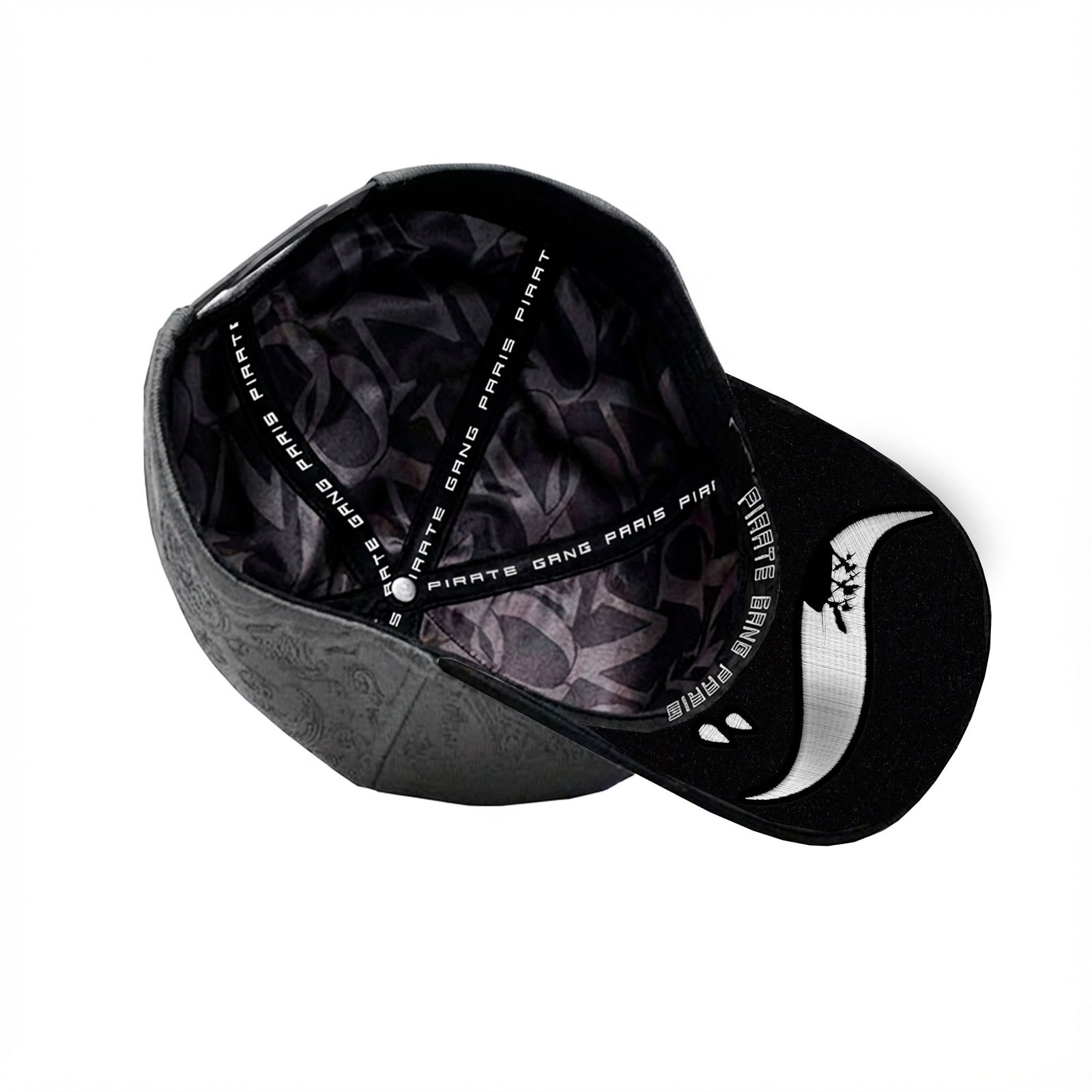 Gorra Pirate Gang París Gris, Oso con Parche, vista del interior