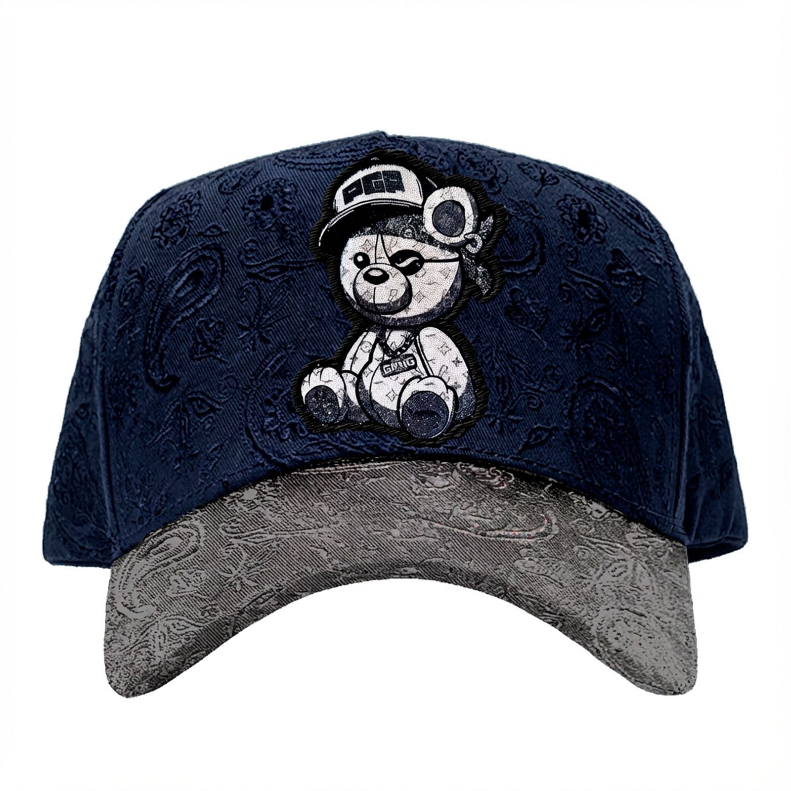 Gorra Pirate Gang París Azul, Oso con Parche, vista delantera