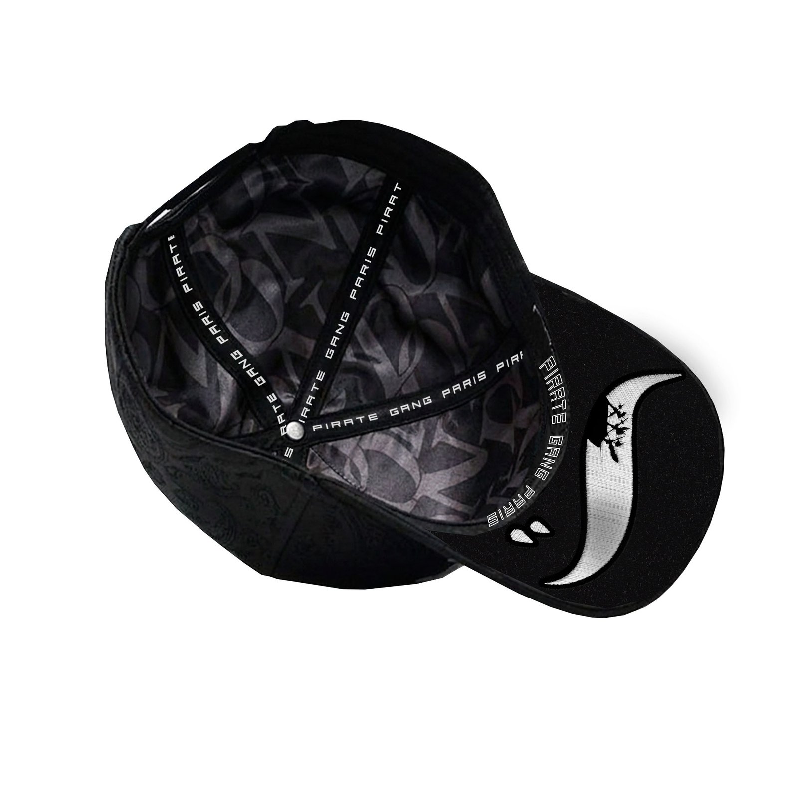 Gorra Pirate Gang París Negra, Oso con Parche, vista interior