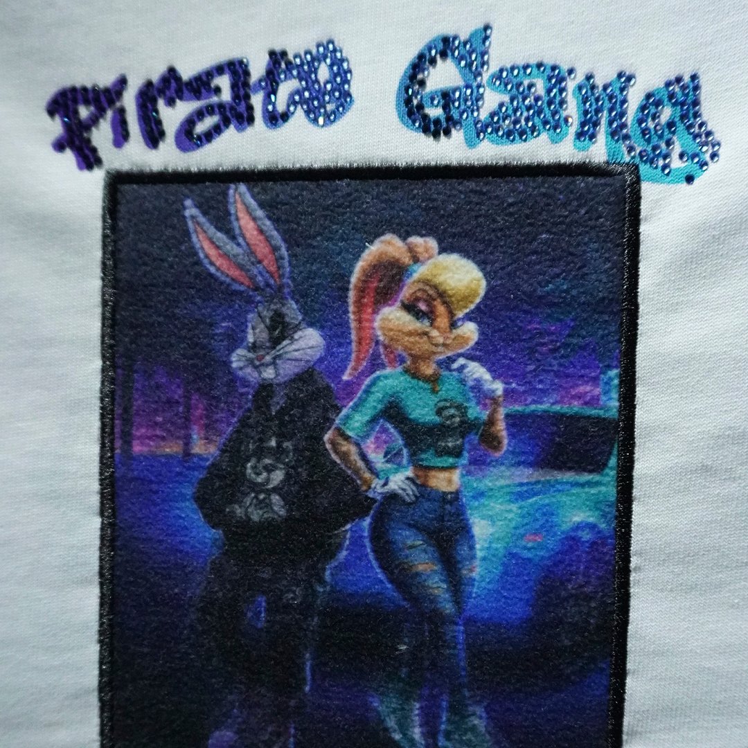 Camiseta Pirate Gang París Bugs Bunny y Lola Bunny Blanca - Imagen 3