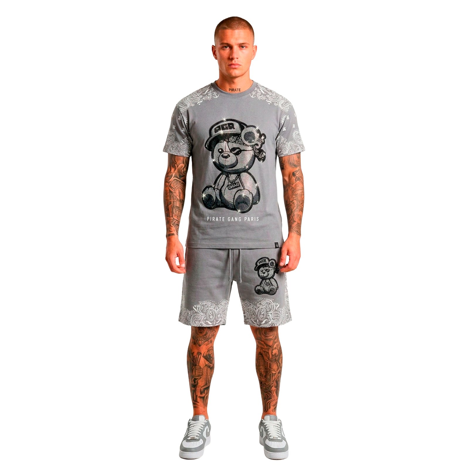 Conjunto de Verano Pirate Gang París Osito Bandana Gris