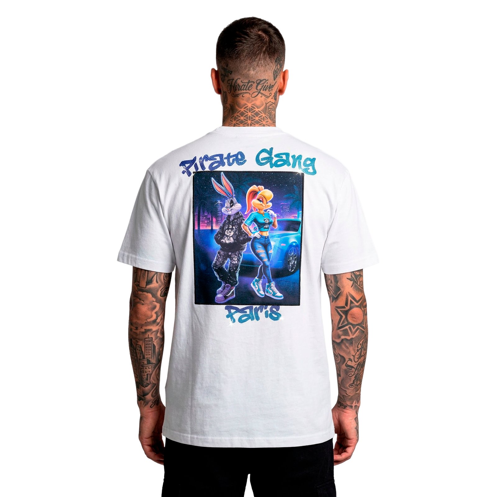 Camiseta Pirate Gang París Bugs Bunny y Lola Bunny Blanca