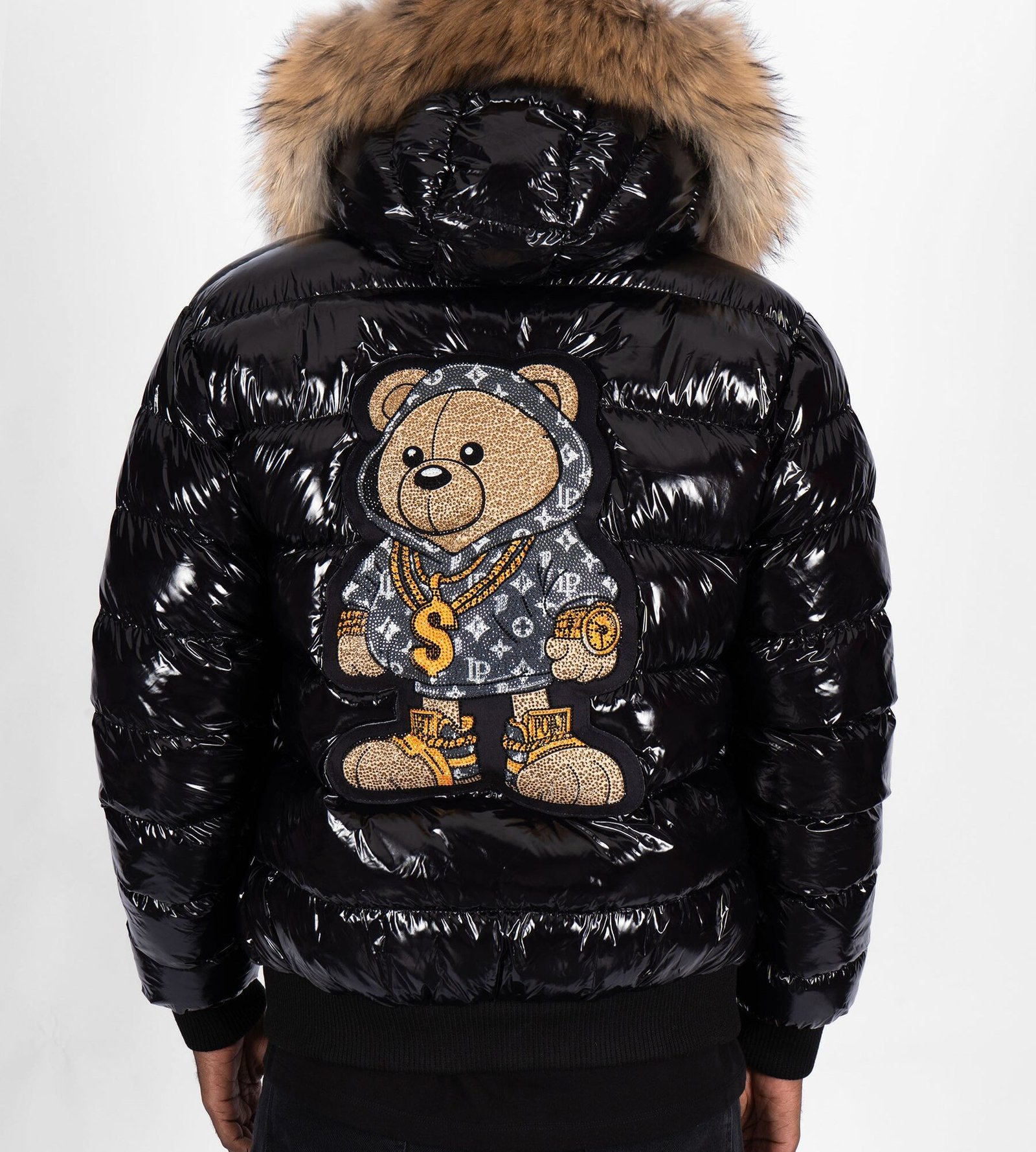 Chaqueta Plumas PGP Oso Cadena - Negro / Dorado