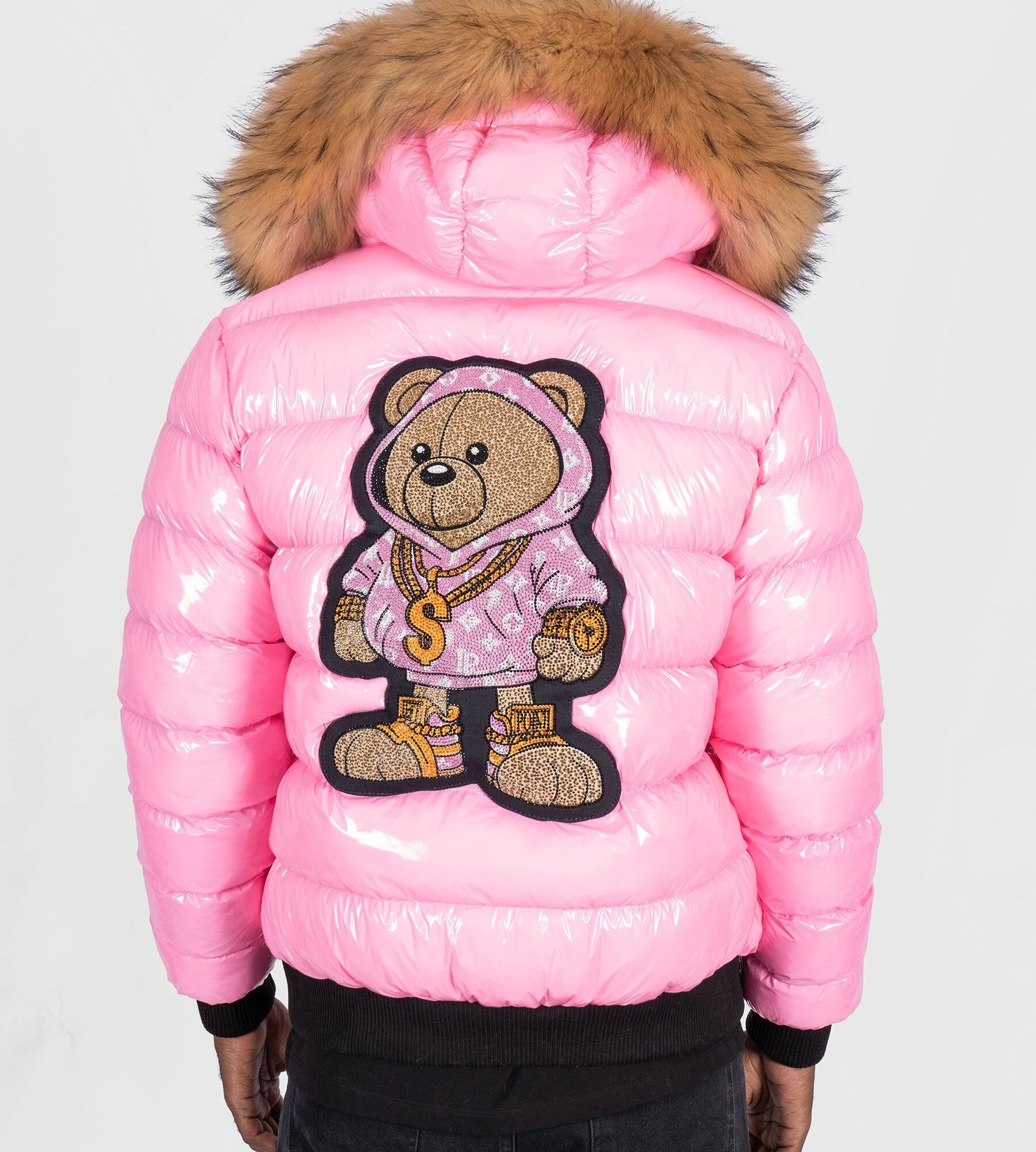 Chaqueta de Plumas PGP Oso con Cadenas - Rosa
